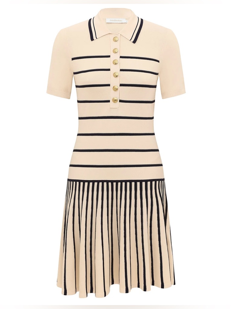 Zimmermann Luna Striped Polo Mini Dress